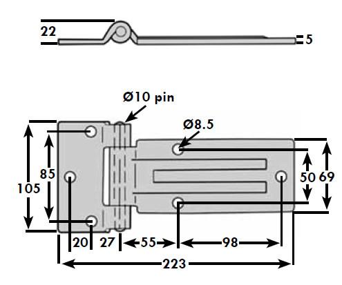 Door Hinge (Flat Blade) - Stainless Steel , Hinges & Gudgeons - Nationwide Trailer Parts, Nationwide Trailer Parts Ltd - 2