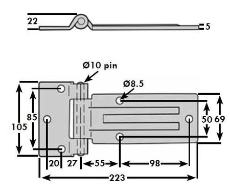 Door Hinge (Flat Blade) - Stainless Steel , Hinges & Gudgeons - Nationwide Trailer Parts, Nationwide Trailer Parts Ltd - 2