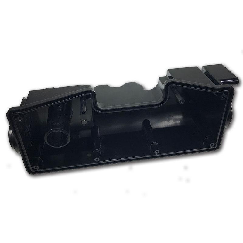 Control box without cover 2009, a black plastic component with multiple holes, designed for Dhollandia Tail Lifts.