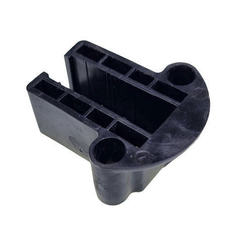 Housing contact E0830 x1, a black plastic object with multiple holes, designed to fit x1 E0830 contact, suitable for large commercial trailers and vehicles.