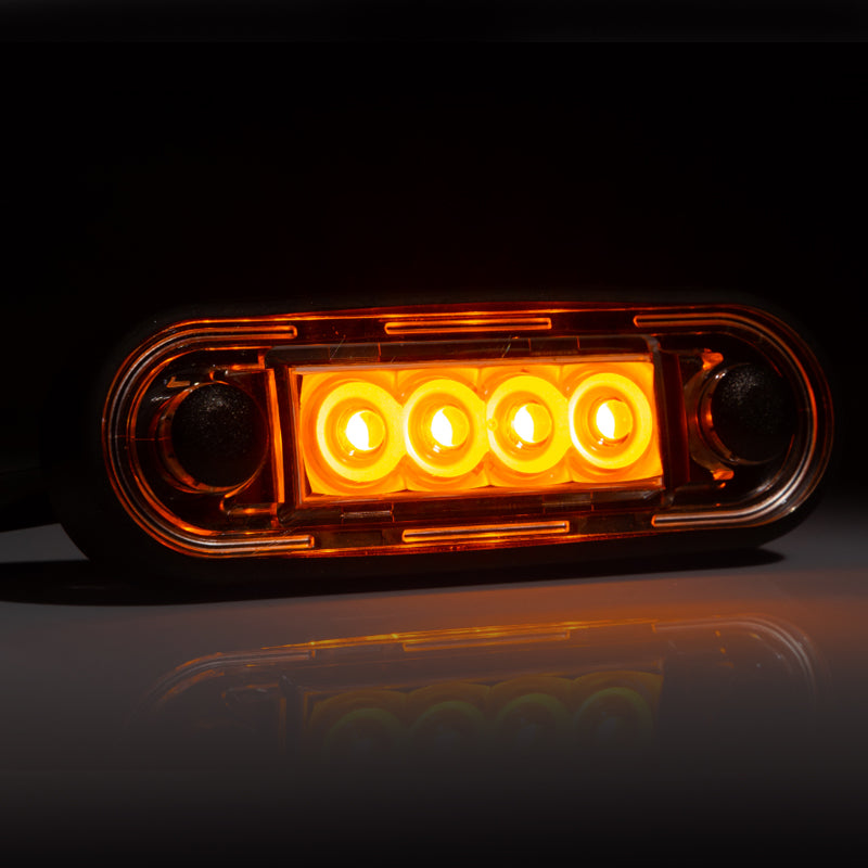 4 LED Marker Light for vans and trucks, shown mounted on a tubular bar. Ideal for clearance, decorative, and weather-resistant use with easy installation.