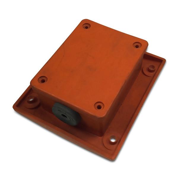 Single Button Control Box (Empty) for Dhollandia Tail Lifts, featuring a central black circle, suitable for large commercial vehicles.