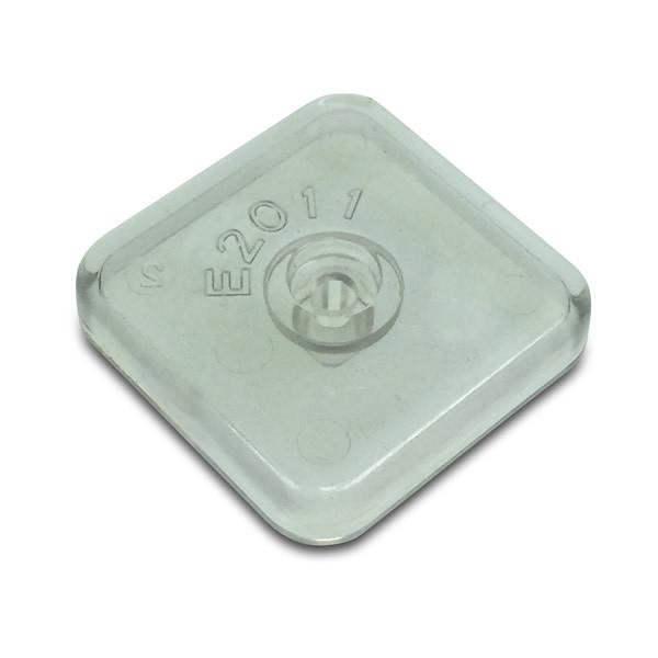 Lens fuse-holder 2008 for Dhollandia Tail Lifts, featuring a clear square design with a central hole, suitable for commercial trailer applications.