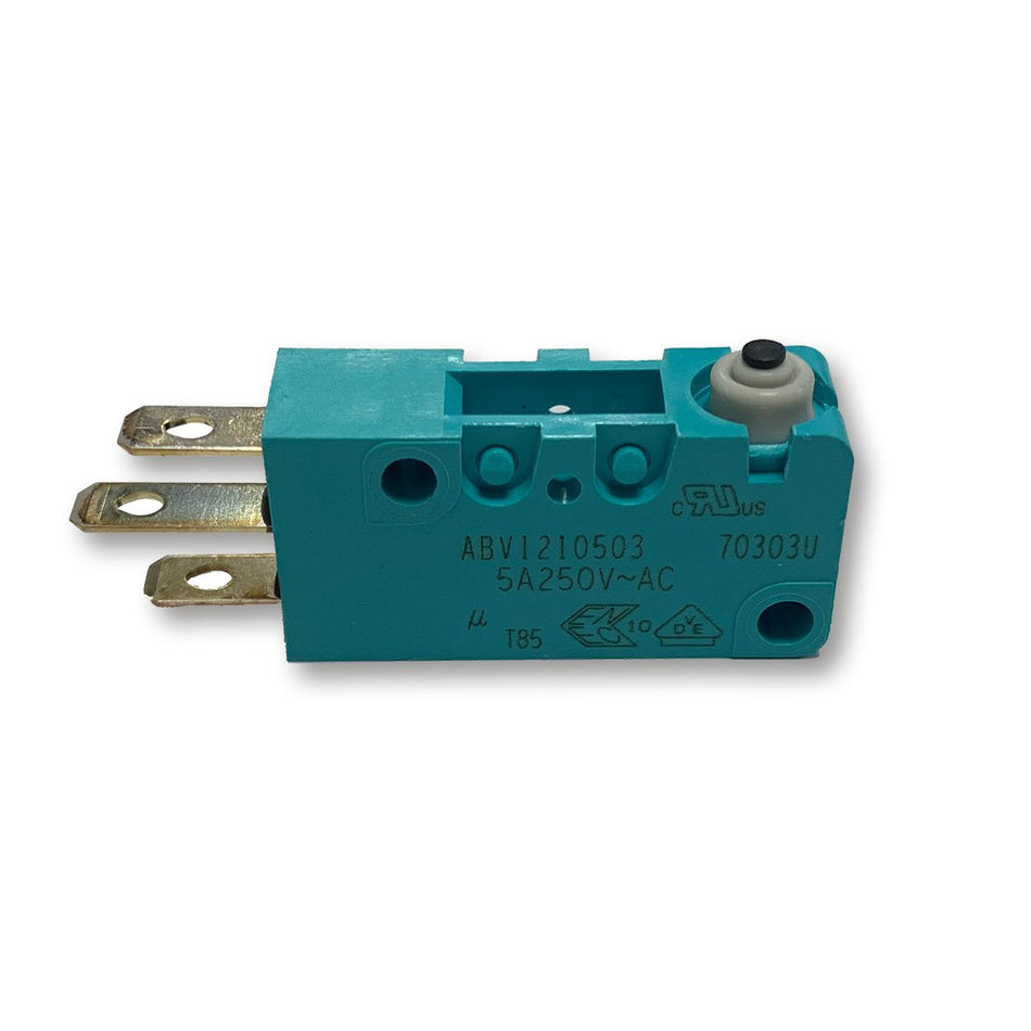 Contact IP67 5A electrical device with metal parts and button, designed for Dhollandia tail lifts. Ideal for commercial trailer applications.