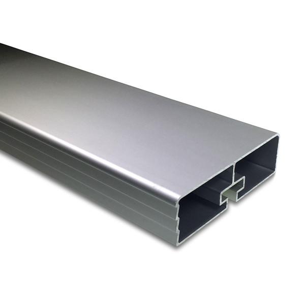 Sideguard Rail (Anodised Aluminium) close-up, showcasing the metal's finish and single bolt fixing, available in 3, 4, and 5-meter lengths.