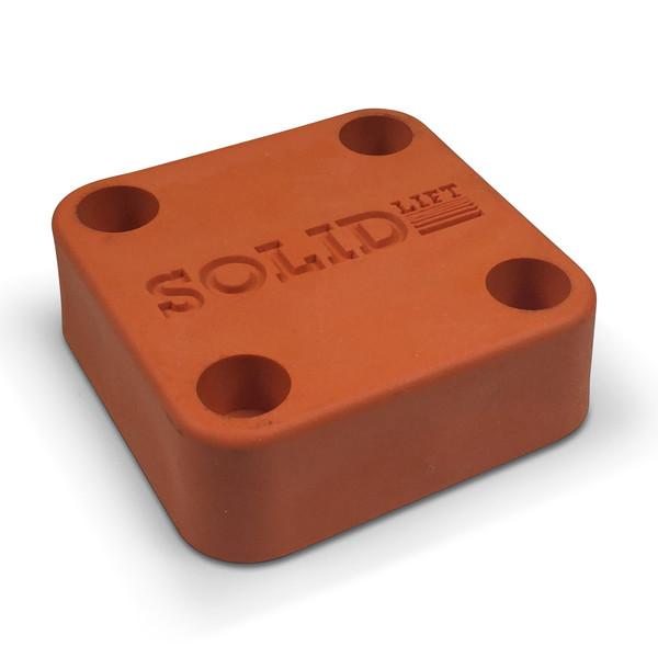 Platform Protection Block 30mm (Orange) for Dhollandia Tail Lifts, featuring a square design with holes for secure attachment in commercial trailer applications.