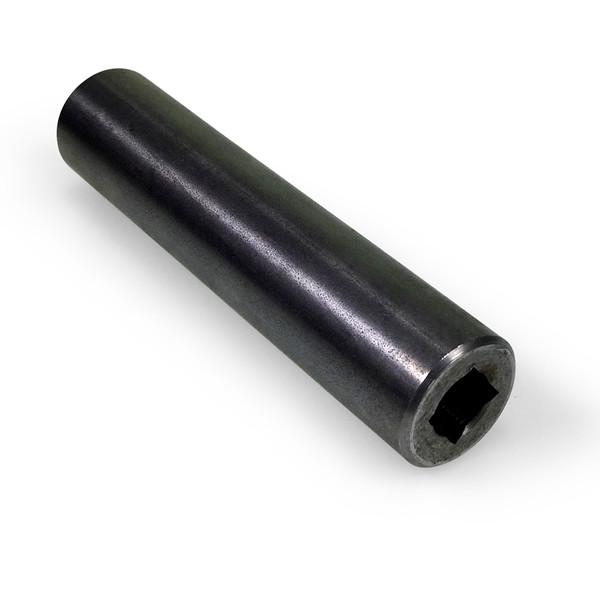 7/16 Hinge Pin (1 inch Dia), close-up of a black metal cylinder, designed for Del Tail Lifts, suitable for large commercial trailers and vehicles.