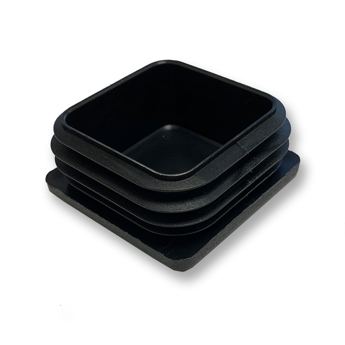 60mm x 60mm Plastic End Cap for HGV trailers, shown in a stack. Ideal for commercial vehicle use with 1.00mm to 4.00mm wall thickness.