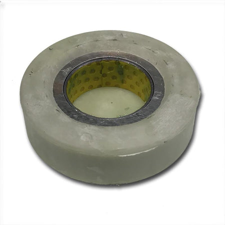 Roller - Sliding Bracket (SKS), featuring a white tape with a yellow center, designed for compatibility with Dhollandia Tail Lifts, seen in close-up detail.