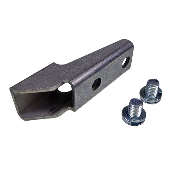 Lever pallet stop >2015, featuring a detailed metal piece with screws and bolts, ideal for securing components in commercial trailers and vehicles.