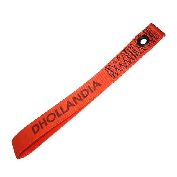 Close-up of a handle point strap for Dhollandia tail lifts, designed for pulling out folded tuckaway platforms. Compatible alternative options available.