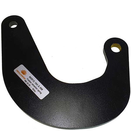 Fixation retraction spring RM.20.05 - 164cc, a black metal bracket with holes, designed for Dhollandia DHRM20.