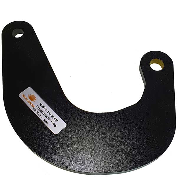 Fixation retraction spring RM.20.05 - 164cc, a black metal bracket with holes, designed for Dhollandia DHRM20.