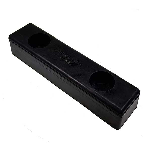Rubber block 200x48x35mm featuring multiple holes, suitable for large commercial trailers, as sold by Nationwide Trailer Parts Ltd.