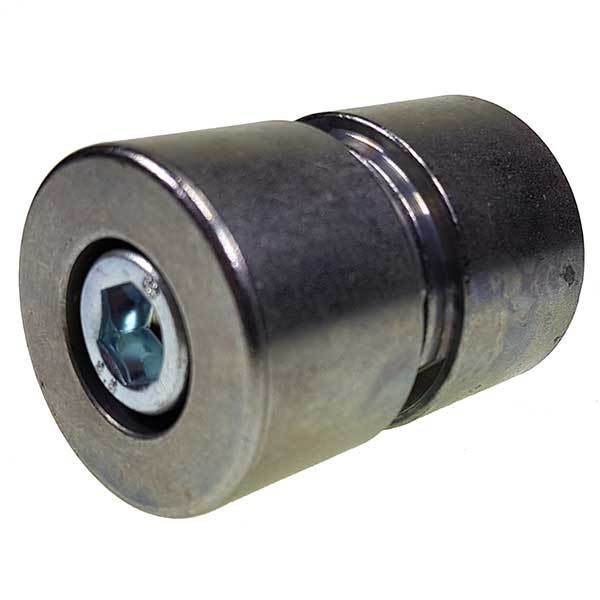 Slider Bracket Bearing Shaft Kit, featuring a metal cylinder and wheel components, designed for Dhollandia Slider lifts with M1986.25 runner bearings.