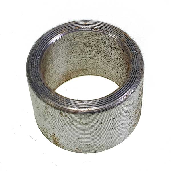 Spacer bush 16/22x16mm, a metal cylinder with a hole, ideal for commercial trailers and vehicles, featured in a close-up view.