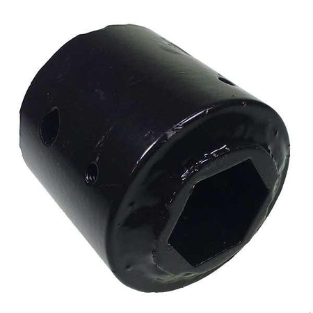 Fixed Torsion Block for 2 x 19/32 and 2 x 17/32 bars, featuring a black metal cylinder design with hexagonal details, ideal for commercial trailers.