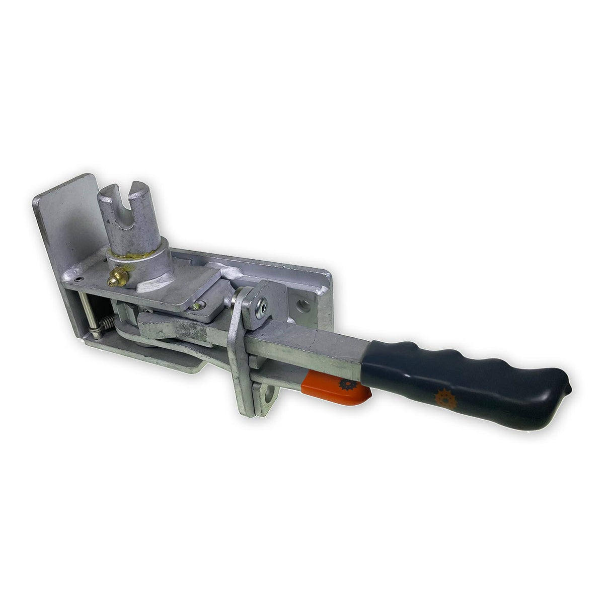 R45L Ratchet Tensioner with black handle, designed for S Cartwright & Son, featuring a 30mm spindle and 10mm slot, zinc-plated finish.