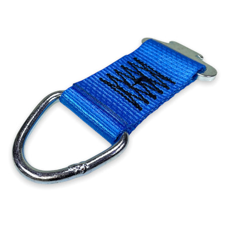 Lashing Extension for 1806 Load Track, featuring a blue strap with black text and metal ring, designed for secure load restraint, 1200kg capacity.