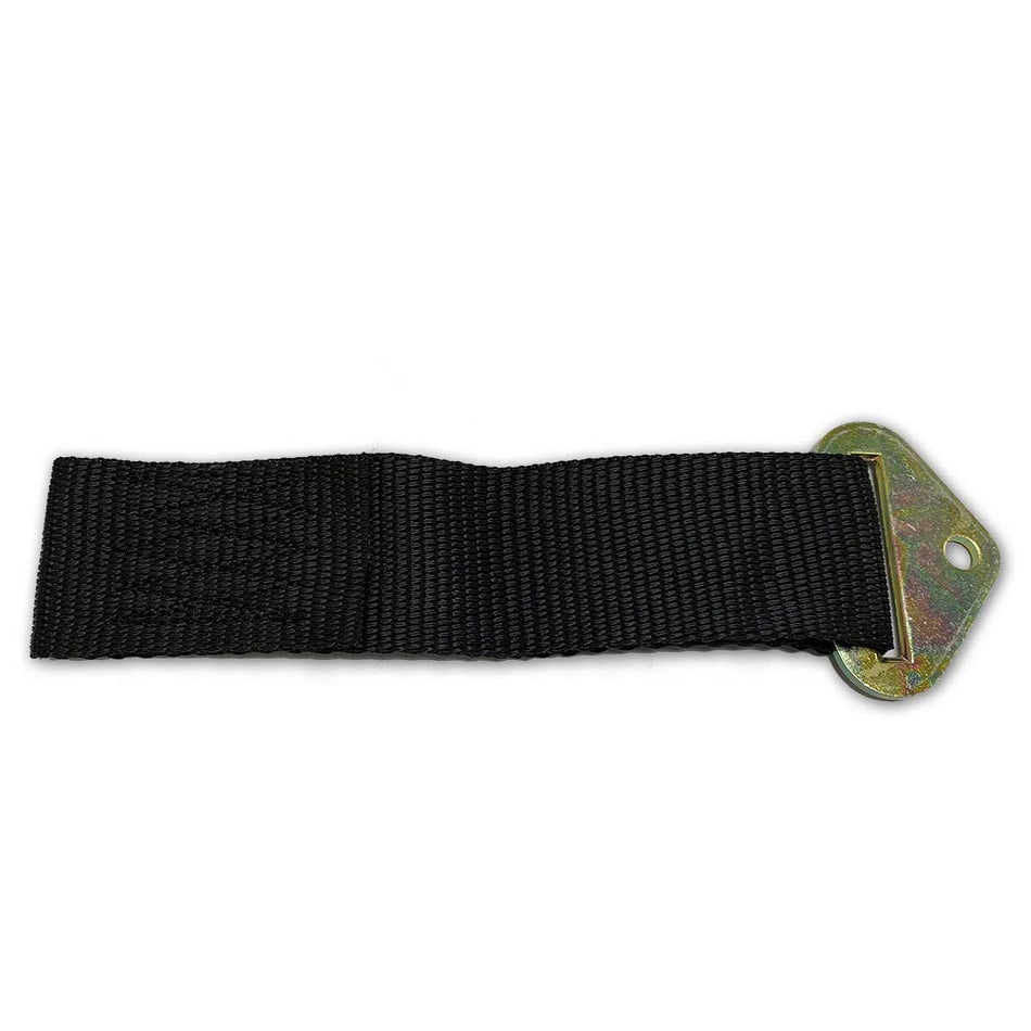 Platform Pull Strap featuring a black strap with a metal clasp, designed for Del Tail Lifts, ideal for commercial trailers and vehicles.