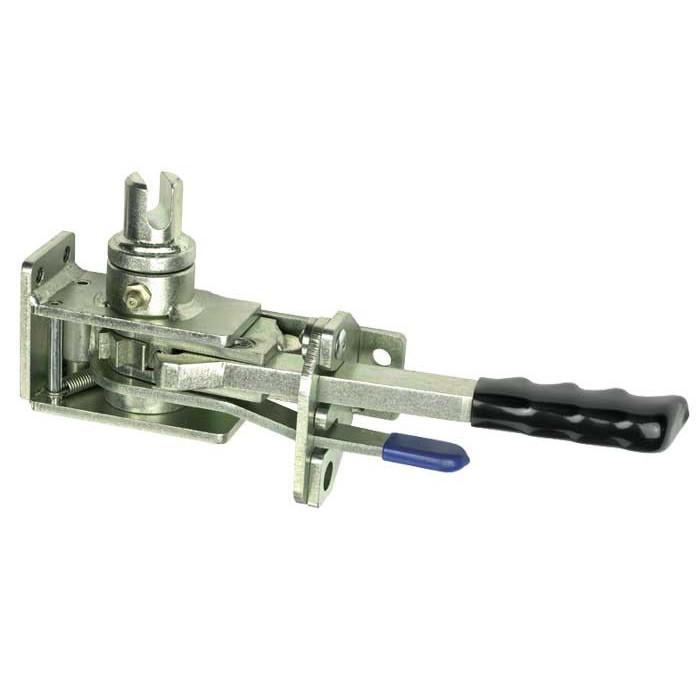 R45 Ratchet Tensioner featuring a metal tool with a black handle, zinc plated finish, ideal for commercial trailers.