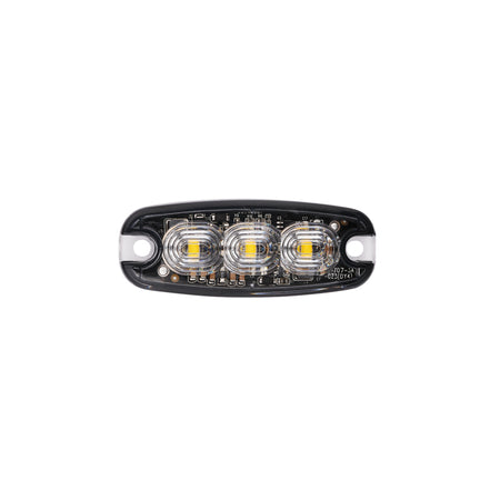 Ultra Thin LED Strobe Warning Light, close-up of headlight design, showcasing directional lighting for vehicle visibility, available in 3, 4, and 6 LED options.