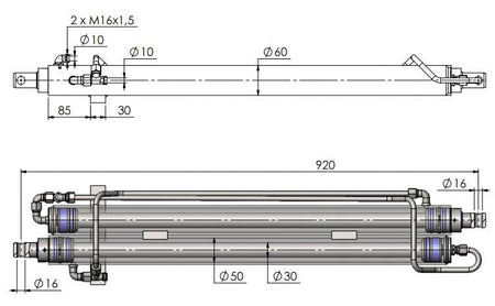 Retraction Cylinder HACO to suit MBB 1408003, featuring a detailed diagram and sketch, highlighting compatibility with MBB Palfinger tail lifts.