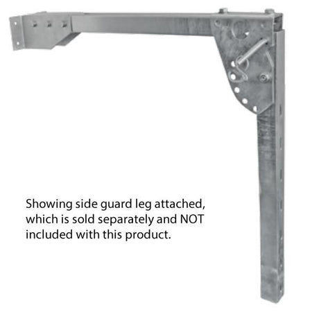 Chassis Mounted Sideguard Support Beam, featuring a sturdy metal frame with bolts, designed for commercial vehicles, compliant with UNECE Regulation 73, ideal for fridge vehicles and tippers.