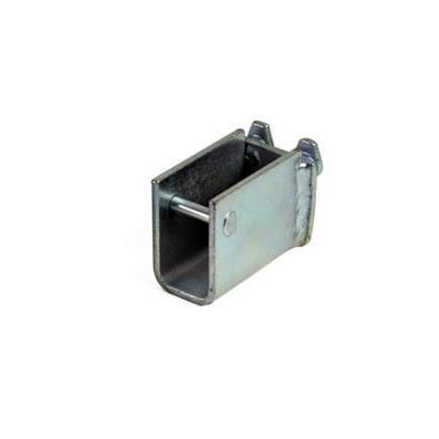 Load Bar Cup (Bar Type) for 40 x 40mm bars, featuring welded construction and a screw, designed for 25mm round hole anchor tracks.