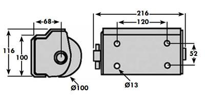 2 x Roller Buffers - Horizontal Fitment with Housing , Buffers and Fenders - Nationwide Trailer Parts, Nationwide Trailer Parts Ltd - 5