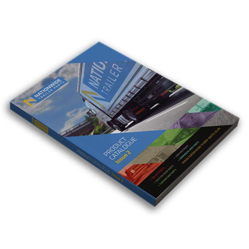 Product Catalogue Issue 2 featuring a truck image, showcasing 1,500 parts for Tail Lift, Shutter Door, Load Restraint, and Commercial Body applications.