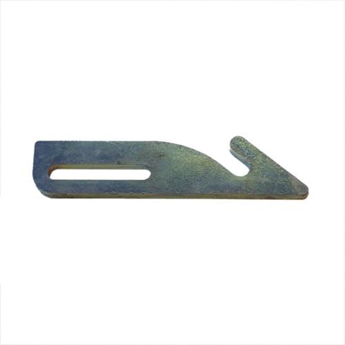 Don Bur Centre Post Latch, 120mm, featuring a close-up of the blade and metal hole, suitable for large commercial trailers.