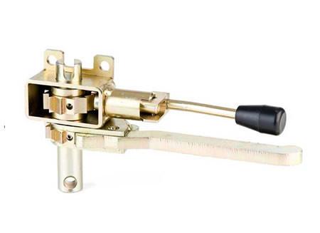 Combi Tensioner close-up showing the mechanical device with metal components, designed for durability and corrosion resistance in commercial vehicle load restraints.