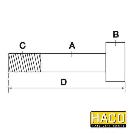 Piston Rod HACO to suit MBB 68274028 , Haco Tail Lift Parts - HACO, Nationwide Trailer Parts Ltd - 2