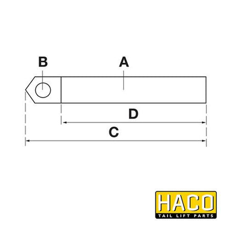 Piston Rod HACO to suit MBB 1403799 , Haco Tail Lift Parts - HACO, Nationwide Trailer Parts Ltd - 2