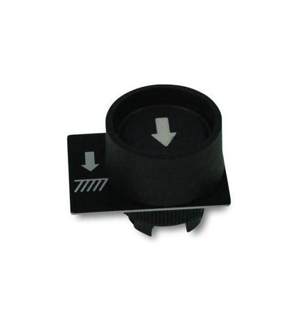 Down Push Button for tail lift switch boxes, featuring a white arrow indicator, designed for commercial trailers and vehicles.