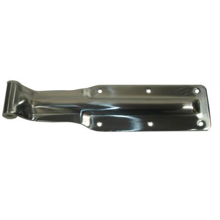 Hinge Blade Only - Zinc Plated (64mm), a durable metal bracket with holes, designed for commercial trailer use.