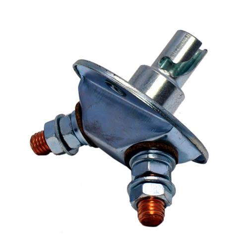 Dhollandia Isolation Switch close-up showing metal components, including a screw and nut, designed for tail lifts from Nationwide Trailer Parts Ltd.