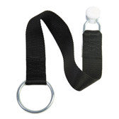 EXT3 Extension Straps with black strap, white button, 600mm length, featuring a white bobbin roller at one end and 75mm 'O' ring at the other.