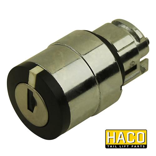 Keyswitch 3 positions HACO for Dhollandia Tail Lifts, showing a close-up of the metal cylinder keyhole, compatible with part E0812.