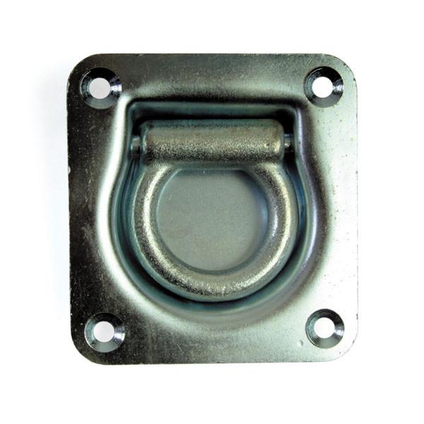 LR3 Recessed Lashing Ring, zinc plated, with a metal build and screws, suitable for load restraint, featuring a 35mm inner diameter and 11mm thickness.