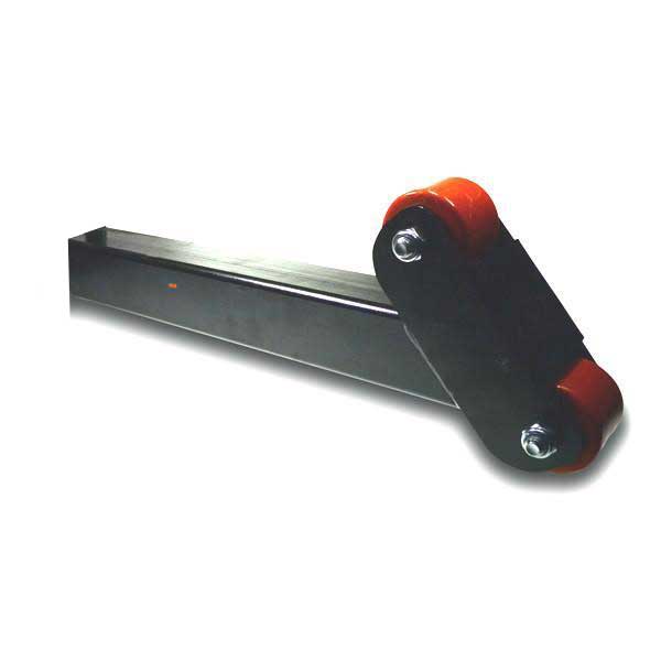 Unfold guide DH-RC for Dhollandia Tail Lifts, featuring red wheels and a robust metal structure, ideal for enhancing trailer lift functionality.