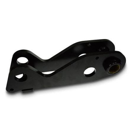 Swing bracket LM50 - LM.20, a black metal component with holes, designed for Dhollandia Tail Lifts, available at Nationwide Trailer Parts Ltd.