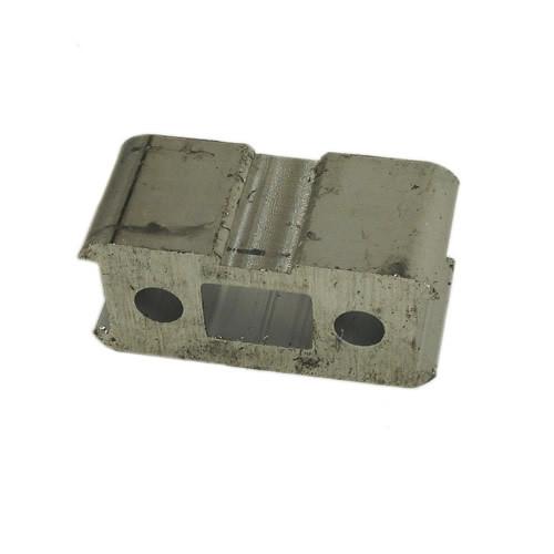 Platform Hinged Ramp ST B, a grey metal piece featuring multiple holes, designed for Dhollandia Tail Lifts, available at Nationwide Trailer Parts Ltd.