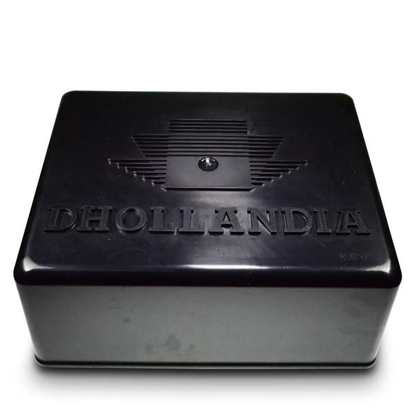 Cover hydr. power pack 350 mm for Dhollandia Tail Lifts, featuring a black rectangular design with visible text, suitable for large commercial trailers.