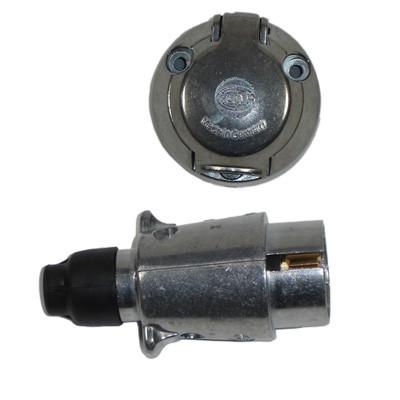Wander Lead Metal 7-pin Plug & Socket (Male & Female) Pack, showcasing a detailed view of the connector, ideal for commercial trailer applications.