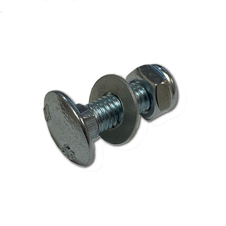 Sideguard Rail Mounting Bolts (PACK OF 20) featuring a bolt, nyloc nut, and washer, essential for secure sideguard rail installation on commercial trailers.