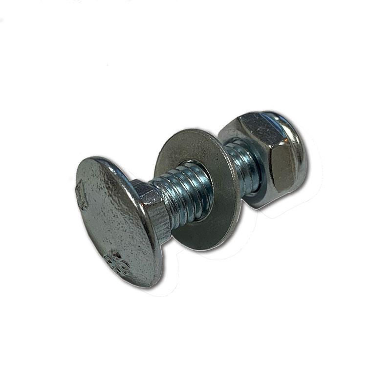 Sideguard Rail Mounting Bolts (PACK OF 20) featuring a bolt, nyloc nut, and washer, essential for secure sideguard rail installation on commercial trailers.