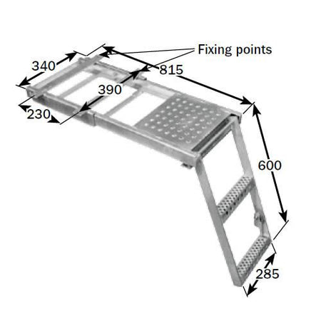 Underbody Access Step with Platform (2 Rung) , Steps & Anti-Slip - Nationwide Trailer Parts, Nationwide Trailer Parts Ltd