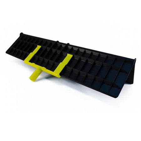 Mounty Major Head tool designed for securement, featuring a triangular hole and webbing cutout for precise placement on pallets, made from durable Nylon 6.